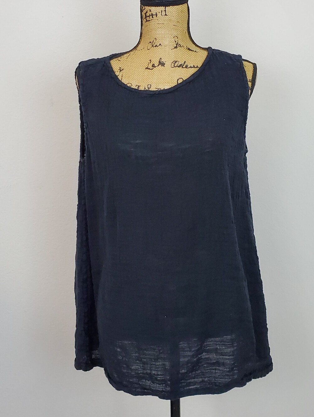 Flax Linen/Cotton Blend Flowing Tunic Tank Sz M